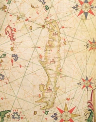 Het eiland Kreta, uit een nautische atlas, 1651 (detail)